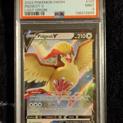 Pokemon Pidgeot V 137/196 Swsh11: Lost Origin Ultra Rare Holo PSA 9 2022 - Image 1