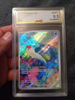 AGS 9.5 MINT+ 2023 Pokemon SV Wiglett Illustration Rare #206/198 - Image 1