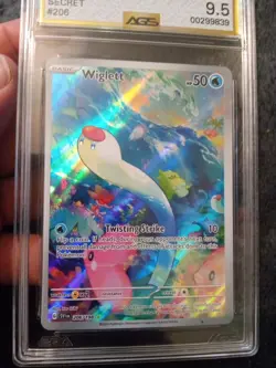 AGS 9.5 MINT+ 2023 Pokemon SV Wiglett Illustration Rare #206/198 - Image 2