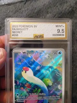 AGS 9.5 MINT+ 2023 Pokemon SV Wiglett Illustration Rare #206/198 - Image 3