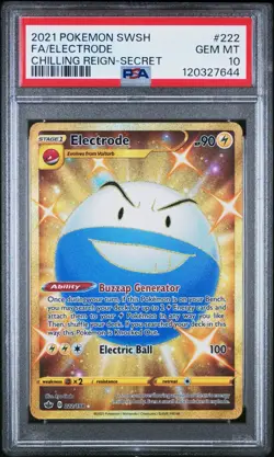 Pokemon Electrode (Secret) 222/198 Swsh06: Sword & Shield Chilling Reign PSA 10 - Image 1