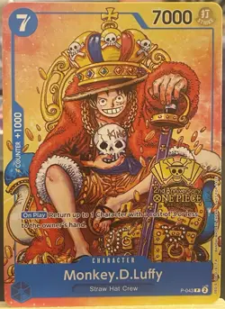 One Piece TCG - Monkey.D.Luffy P-043 (2nd Anniversary Stamped Promo) King NM/M - Image 1