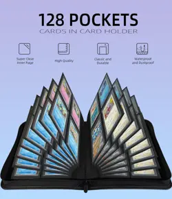 Toploader Binder - 4 Pocket Holds 128 3"X4" Trading Cards - Image 3