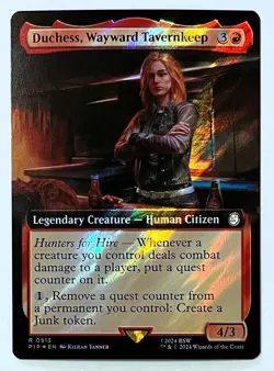 MTG Fallout (PIP 0913) - Duchess, Tavernkeep - (EXTENDED ART) (SURGE FOIL) NM - Image 1