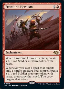 1x Frontline Heroism NM-Mint, English Foundations Jumpstart MTG Magic - Image 1