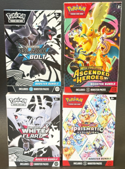 Pokemon Booster Bundle Lot Prismatic Ascended White Flare Black Bolt - Image 1
