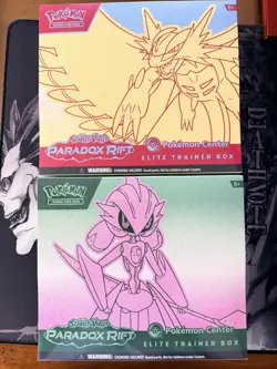Pokemon Center Paradox Rift Lot of 2 Sealed ETB’s - Roaring Moon + Iron Valiant - Image 1