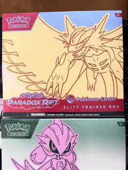 Pokemon Center Paradox Rift Lot of 2 Sealed ETB’s - Roaring Moon + Iron Valiant - Image 2