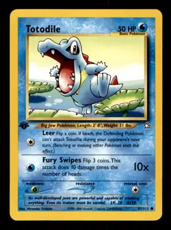 Totodile 81/111 Common Neo Genesis Pokemon 1st Edition Near Mint - Image 1