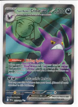 Pokemon TCG - DRI EN - Team Rocket's Crobat EX - 217/182 - Full Art Ultra Rare - Image 1