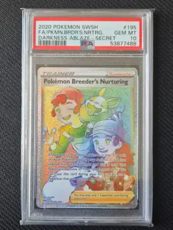 PSA 10 - SWSH Darkness Ablaze - Pokemon Breeder's Nurturing - 195/189 - Image 1
