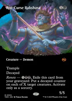 1 x Rot-Curse Rakshasa - Borderless - Tarkir: Dragonstorm - NM-Mint - MTG - Image 1