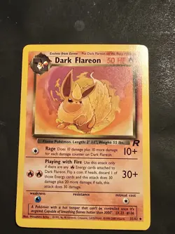 Dark Flareon 35/82 - NON-HOLO - Team Rocket - VINTAGE WOTC POKEMON CARD - Image 1