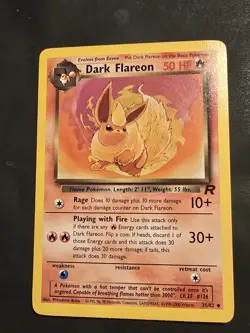 Dark Flareon 35/82 - NON-HOLO - Team Rocket - VINTAGE WOTC POKEMON CARD - Image 2