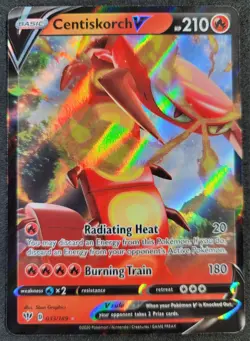 Centiskorch V 33/189 Darkness Ablaze Ultra Rare Pokemon - Image 1