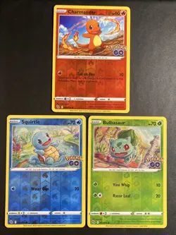 Pokemon Go REVERSE Near Mint Eng Starter Bulbasaur Squirtle Charmander /078 - Image 1