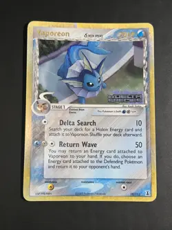 Pokemon eng rare holo foil vaporeon ex delta species 18/113 stamp stamped - Image 2