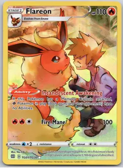POKEMON TCG FLAREON TG01/TG30 BRS HOLO BRILLIANT STARS TRAINER GALLERY POKEMON - Image 1