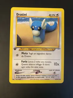 Carta Old Pokemon ITA Neo Destiny 1ª Edizione Comune Dratini 63/105 Near Mint - Image 1