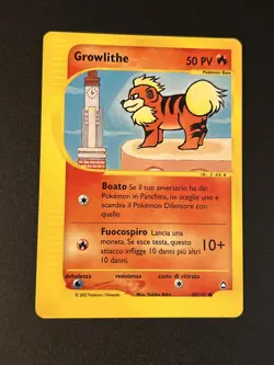 Carta Pokemon Old Comune Set Aquapolis ITA 80/147 Growlithe Near Mint- - Image 1
