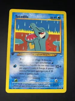 Carta Old Pokemon ITA Neo Destiny 1ª Edizione Comune Totodile 85/105 Near Mint - Image 4