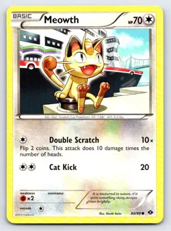 Meowth 80/99 Common Next Destinies Pokemon Lightly Played - Image 1