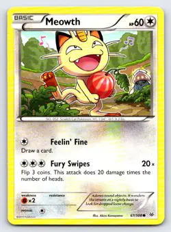 Meowth 67/108 Common Roaring Skies Pokemon Lightly Played - Image 1