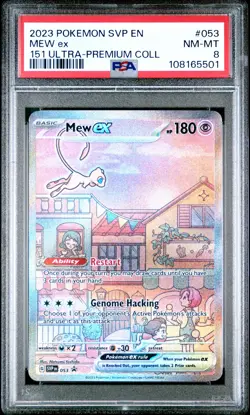 2023 POKEMON SVP EN-SV BLACK STAR PROMO 151 ULTRA-PREM COLL #053 MEW EX PSA 8 - Image 1