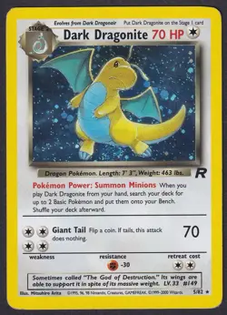 Pokemon Dark Dragonite 5/82 Holo Team Rocket SWIRL - Image 1