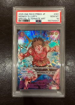 PSA 10 2025 PRB02 Special Alternate Art Japanese Monkey D Luffy One Piece Card - Image 1