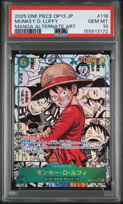 2025 ONE PIECE JAPANESE OP13-CARRYING ON HIS WILL #118 MONKEY D. LUFFY PSA 10 - Image 1