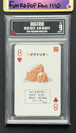 TCCG 9 Pokemon Dugtrio 8 of Hearts Blue Blastoise Deck Playing Card Poker - Image 1