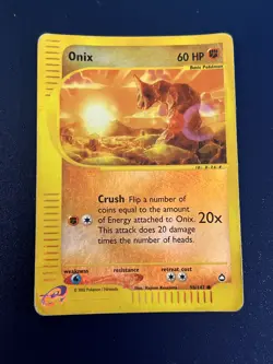 Pokemon Carta Card Rare Foil Eng Aquapolis Onix 98/137 Holo REVERSE Foil - Image 2
