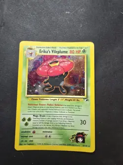 Pokemon TCG Erika's Vileplume Gym Heroes Holo Card 5/132 Unlimited Rare Read - Image 2