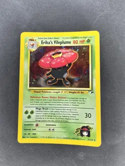 Pokemon TCG Erika's Vileplume Gym Heroes Holo Card 5/132 Unlimited Rare Read - Image 3