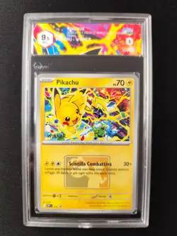 Carta Pokemon PSA PROMO PIKACHU STAMPED WINNER SVP 225 ITA RARo SCARLATTO BGS Ex - Image 4