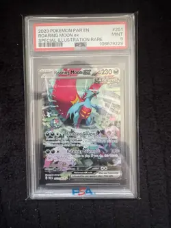 PSA 9 Pokemon Roaring Moon ex 251/182 Paradox Rift Special Illustration Rare - Image 1