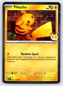 Pikachu (Pokemon Day 2026) 051/162 Holo (Cosmo Holo) Pokemon NM - Image 1