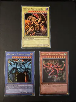 Yu-Gi-Oh le 3 divinita egizie drago alato di ra obelisk Slifer del cielo ita nm - Image 3