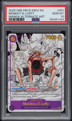 2025 ONE PIECE EB02-EXTRA BOOSTER -ANIME 25TH COLLECTION- MONKEY D. LUFFY PSA 10 - Image 1