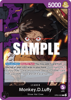 one piece near mint eng L leader op05-060 Monkey D Luffy rubber - Image 1