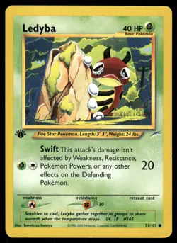 Pokemon Cards Ledyba 71/105 1st Edition Neo Destiny Common NM *4 - Image 1