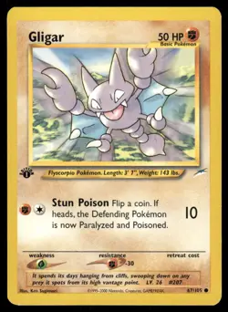 Pokemon Cards Gligar 67/105 1st Edition Neo Destiny Common NM *12 - Image 1