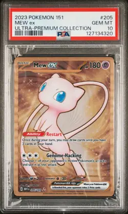 2023 Pokemon Mew ex Full Art 151 UPC Gold Metal Promo Card 205/165 PSA 10 GEM MT - Image 1
