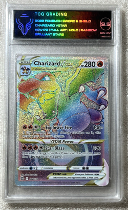 POKEMON 2022 Sword & Sheild CHARIZARD VSTAR TCG Grade 9.5 Slab #174/172 NICE - Image 1