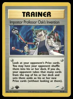 Pokemon Cards Impostor Professor Oak's Invention 94/105 1st Edition Neo Destiny - Image 1