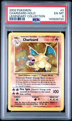 2002 Pokemon Legendary Collection 3 Charizard Holo PSA 6 140828720 - Image 1