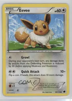 Eevee Pokemon Black & White Plasma Freeze #89 - Image 1
