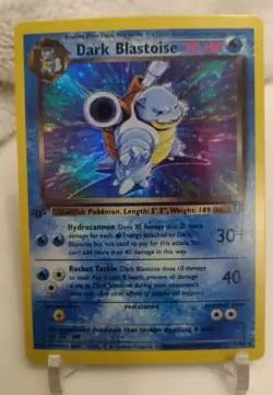 *Custom-made* High Quality,1st Ed.Dark Blastoise,"Display Card" - Image 1