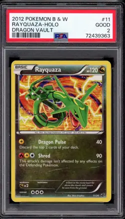 2012 Pokemon Black & White Dragon Vault Rayquaza-Holo #11 PSA 2 GOOD - Image 1
